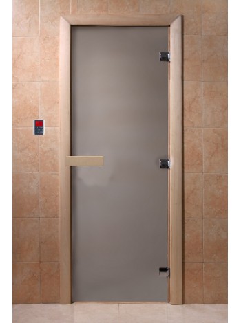 Дверь банная DW 700*1700 САТИН 8мм 3петли (ольха/береза)
