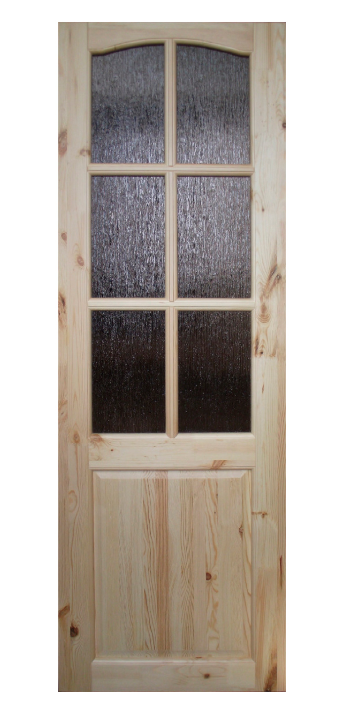 Дверь филенчатая со стеклом (2000*800) Дачная неокрашенная (без коробки)
