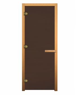 Дверь банная 700*1800 БРОНЗА МАТОВАЯ 8мм 3петли осина