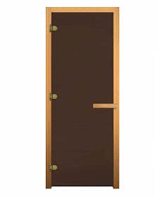 Дверь банная 700*1700 БРОНЗА МАТОВАЯ 8мм 3петли осина