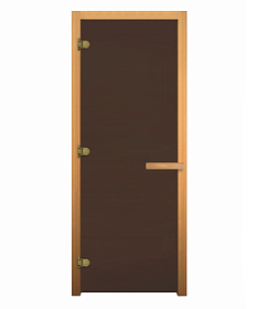 Дверь банная 700*1900 БРОНЗА МАТОВАЯ 8мм 3петли осина