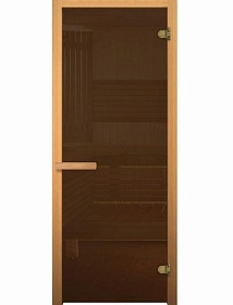 Дверь банная 700*1900 БРОНЗА 8мм 3петли осина
